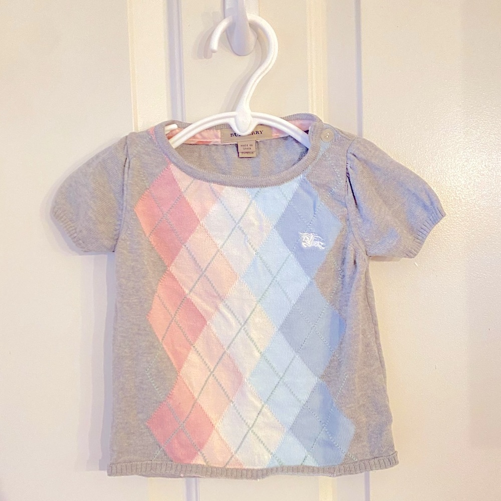 Burberry Girls Short Sleeve Knit Top